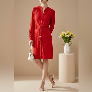 Diane von Furstenberg Long Sleeve Red Dress
